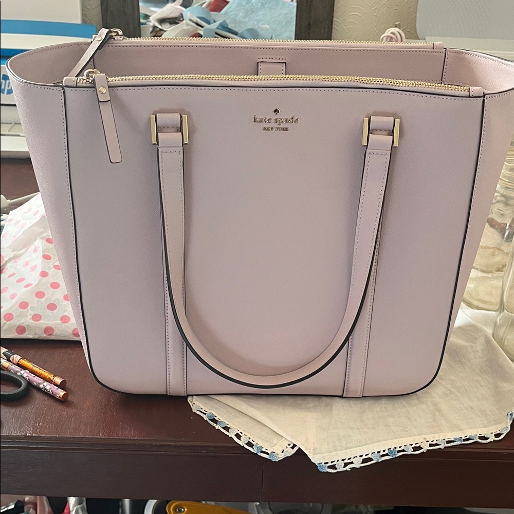 kate spade Lavender Pink Structured Tote with Gold Hardware